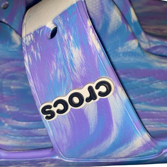 Crocs Classic Marbled Sandal Unisex M8 W10 White/Oxygen 207701-1FK - Picture 3 of 6